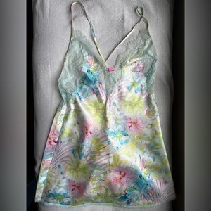 Vintage Victorias Secret Tropical Silk Nightgown